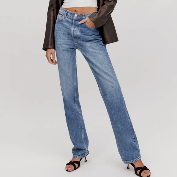 NWT  Reformation Cynthia High Rise Straight Long Jeans in Colorado Size 31 - Picture 1 of 16
